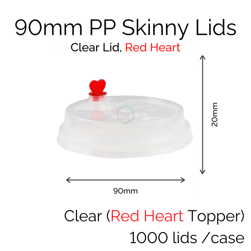 Lids - 90mm PP Skinny (Clear RH) (100 pcs)