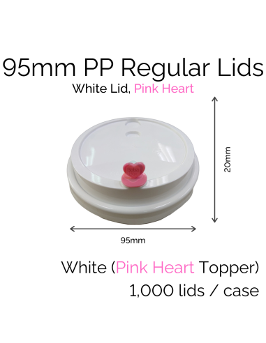 Lids - 95mm PP Regular (White PH) (100 pcs)